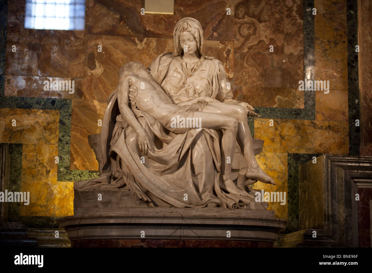 The Pieta ca.1498 Michelangelo Buonarroti (1475-1564 Italian) Marble St. Peters Basilica, Italy Stock Photo