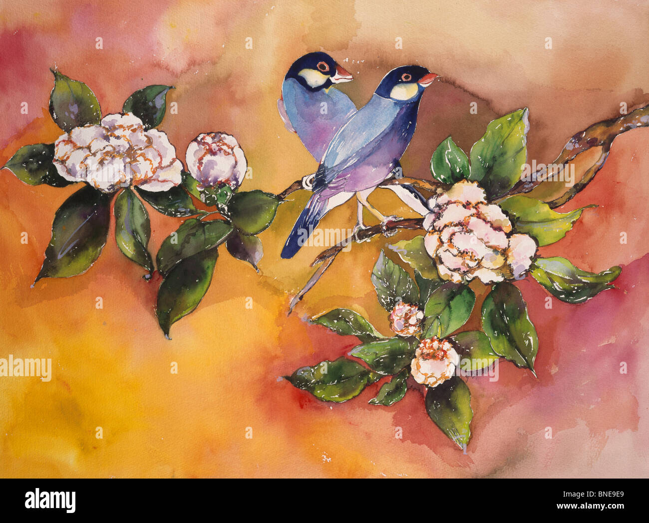 Japanese bird painting hires stock photography and images Alamy
