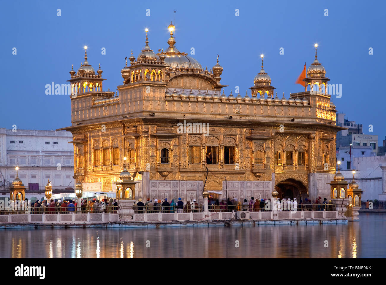 The Golden Temple at dusk. Amritsar. Punjab. India Stock Photo