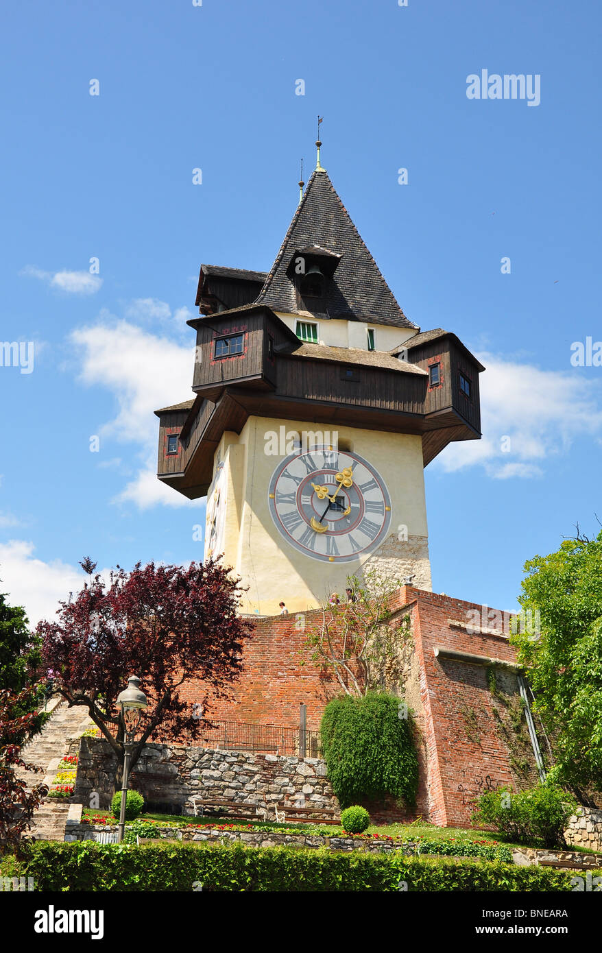 Clock tower in Graz, Austria Stock Photo - Alamy