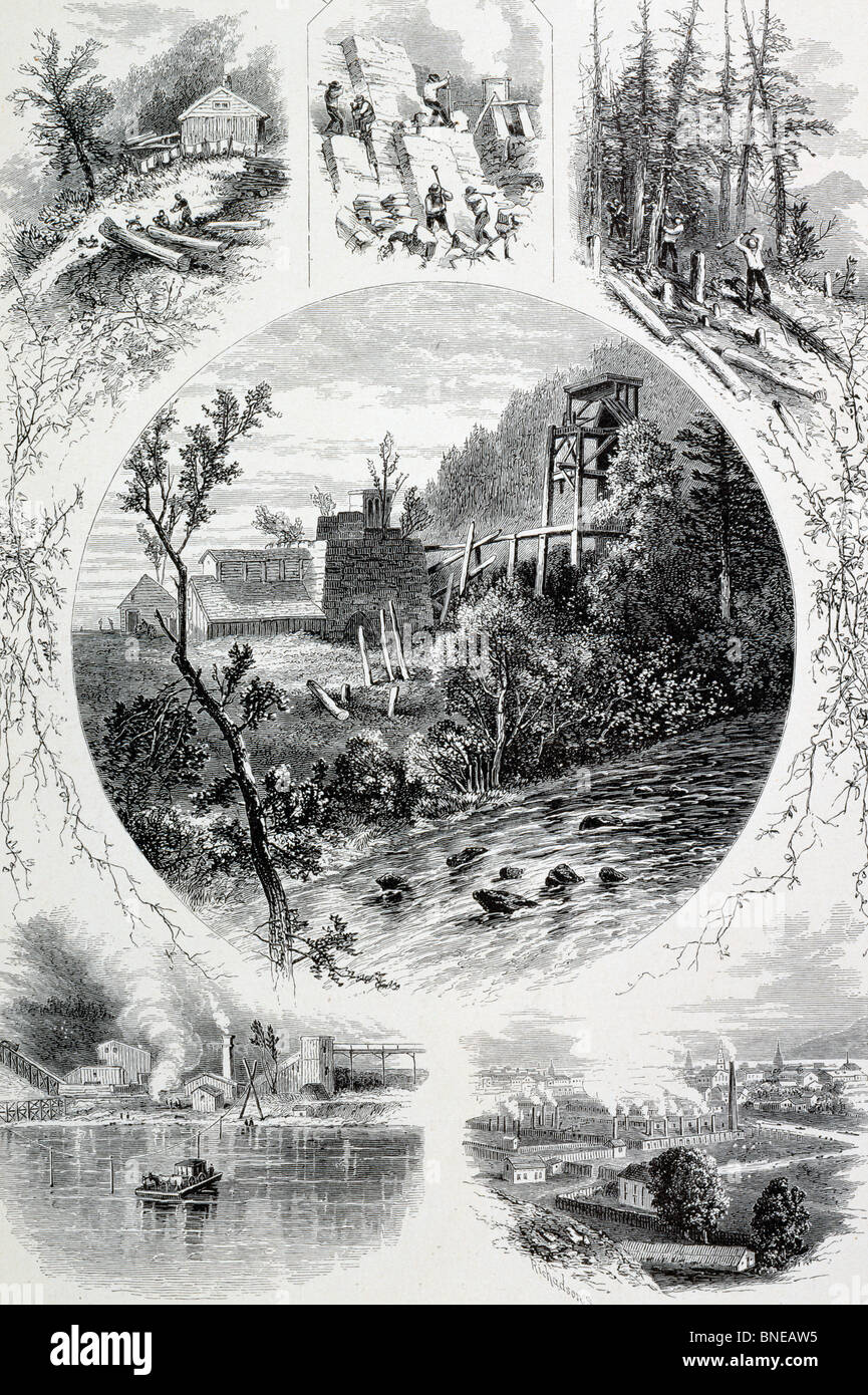 North Branch of the Susquehanna by unknown artist, etching Stock Photo