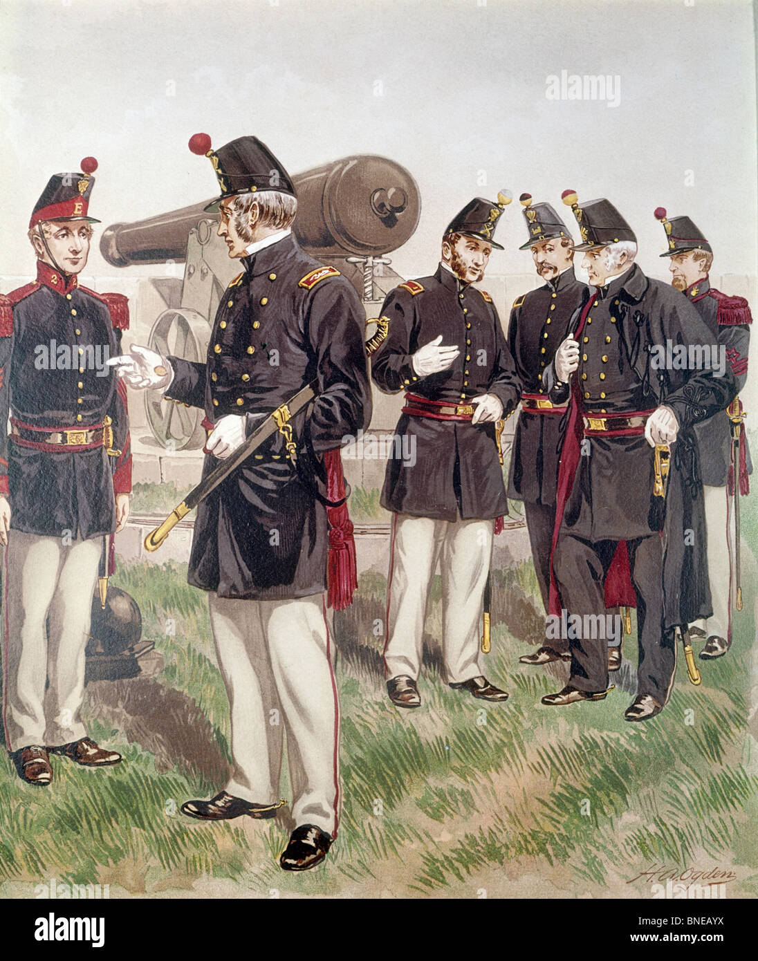 Artillery, Ordnance And Engineers (1851-58), Ogden, Henry Alexander (1856-1936/American) Stock Photo