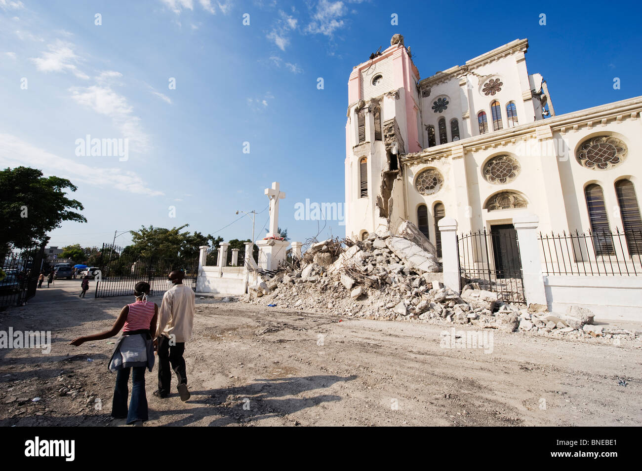 Clearing rubble Port au Prince, Haiti, Caribbean after January 2010
