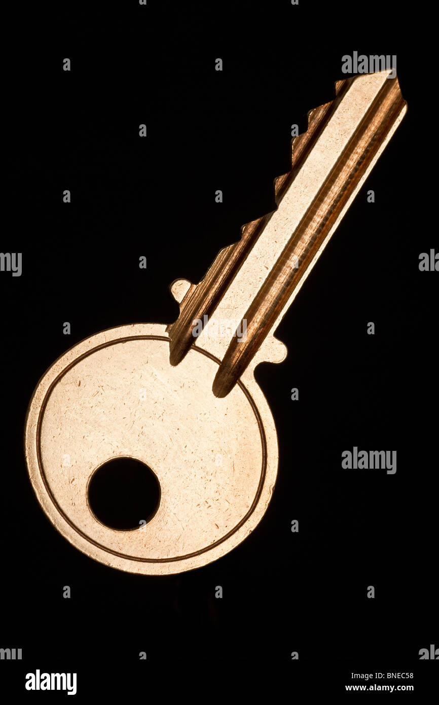 Golden House Key with black background Stock Photo Alamy