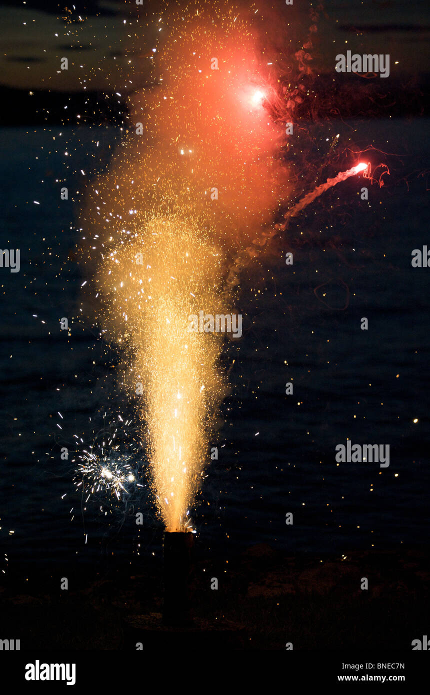 fireworks display that look like the cosmos Stock Photo Alamy