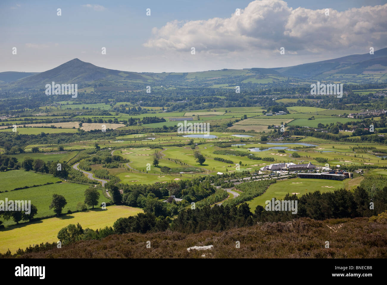 view from Carrigolligan hill, near Dublin, Ireland Stock Photo