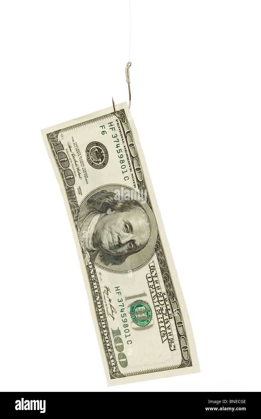 Fishing Hook and Dollar Close up Shot Stock Photo Alamy