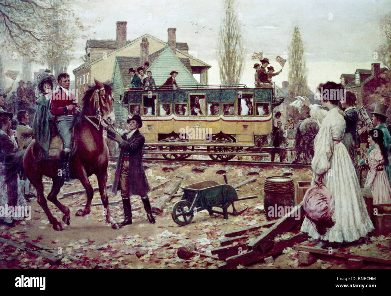 First Street Railroad by Clyde O. Deland, (1872-1947) Stock Photo