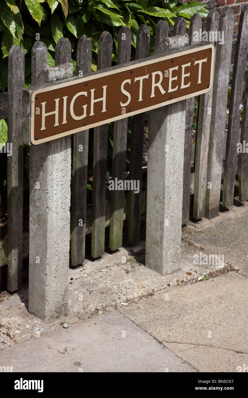 High Street sign in Wendover, Buckinghamshire Stock Photo