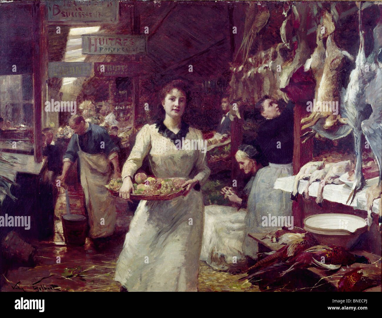 The Marketplace by Victor Gabriel Gilbert, (1847-1935) Stock Photo