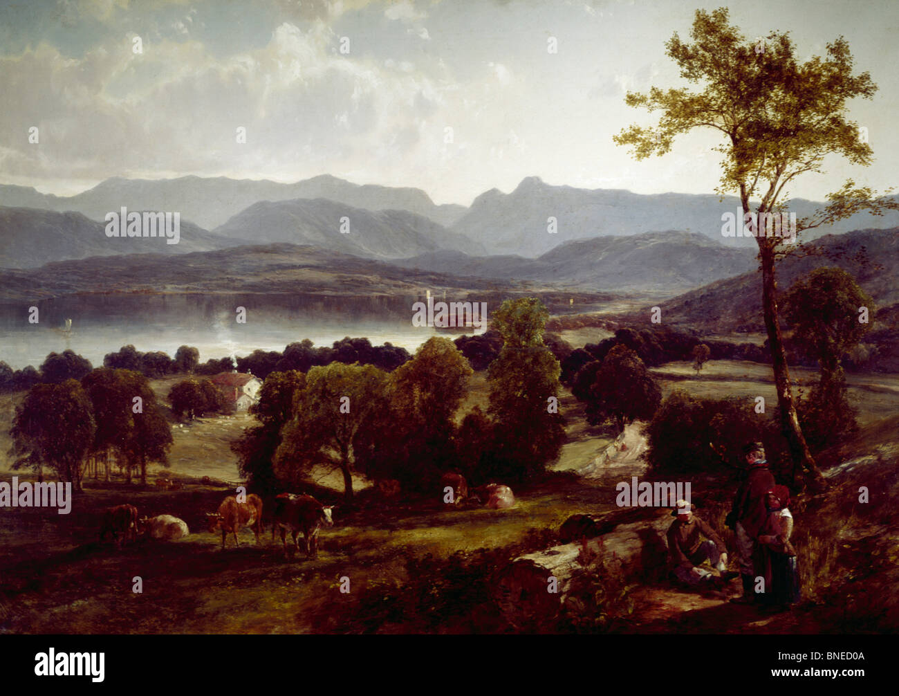 Lake Windemere by William M. Hart, (1823-1894) Stock Photo