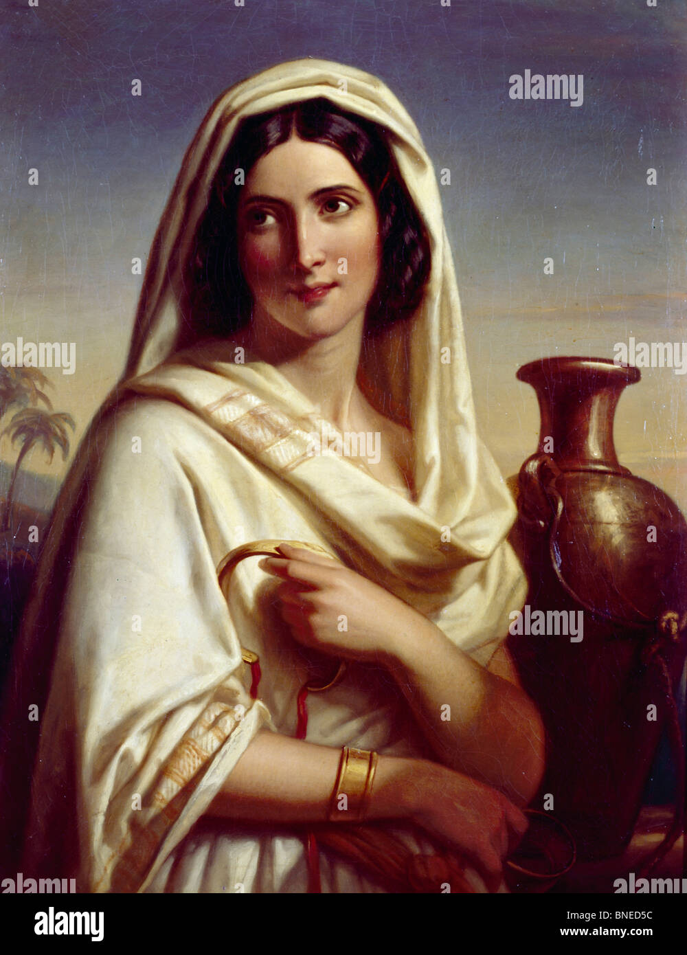 Maiden at the Well by Jan Adam Jansz Kruseman, (1804-1862) Stock Photo