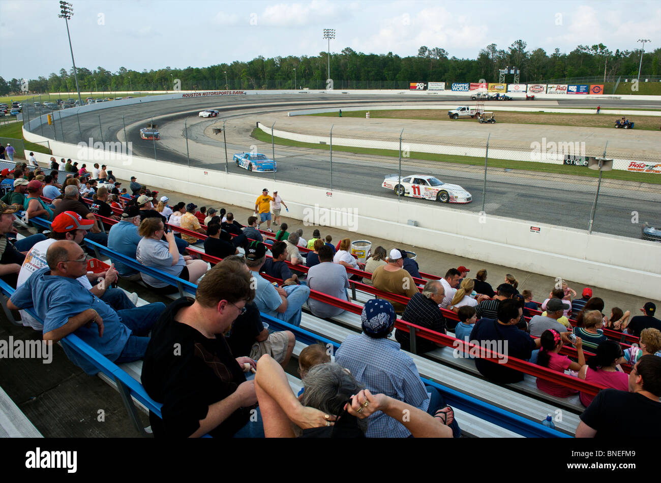 Spectators watching Nascar racing in Texas, Houston, USA Stock Photo