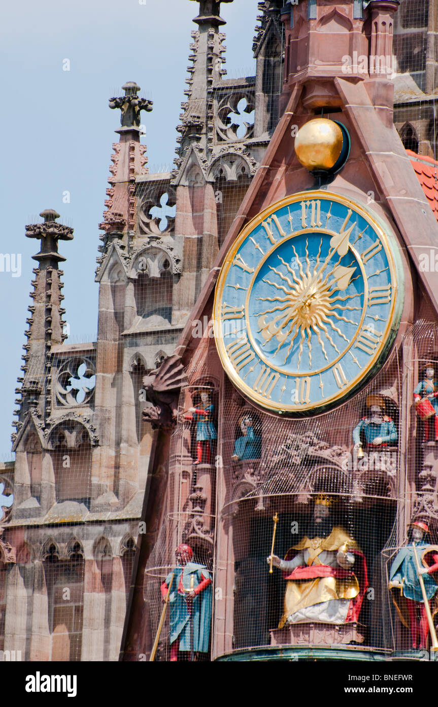 Closeup detail of the 'Church of our Lady' in Nuremberg. Germany. Stock Photo