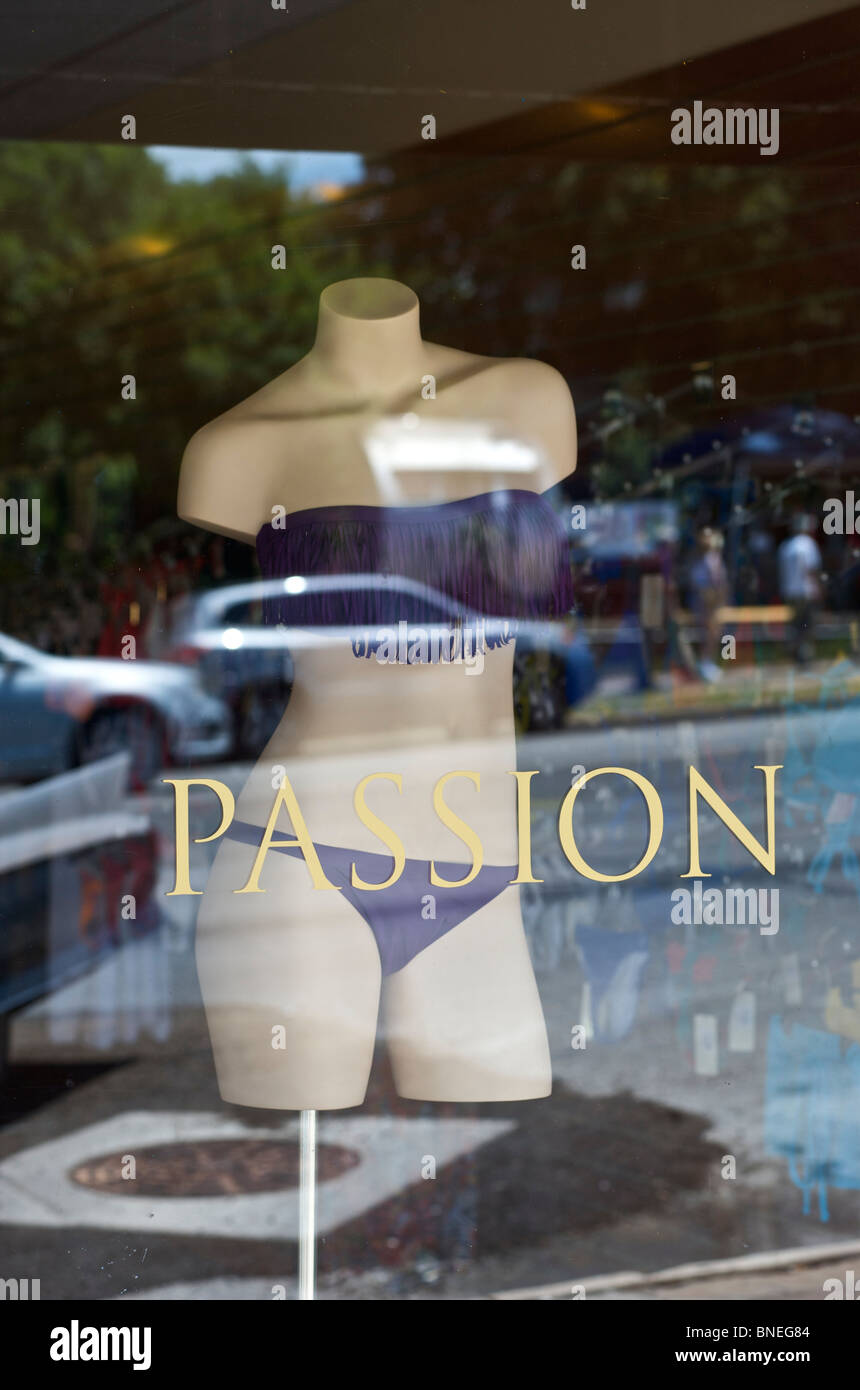 Lingerie displayed for sale in shop Texas in USA Stock Photo