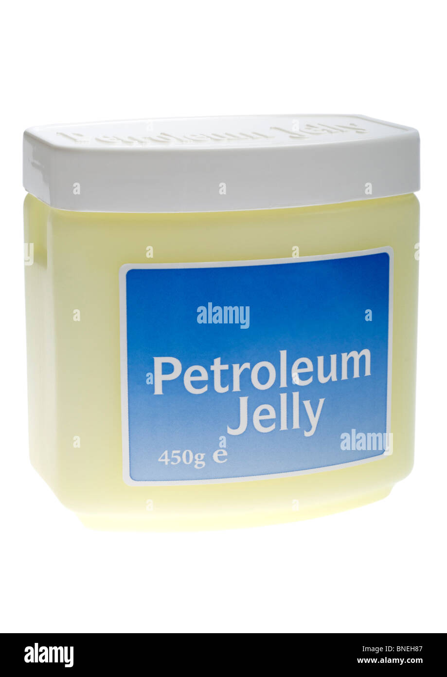 Jar of petroleum jelly on white background Stock Photo