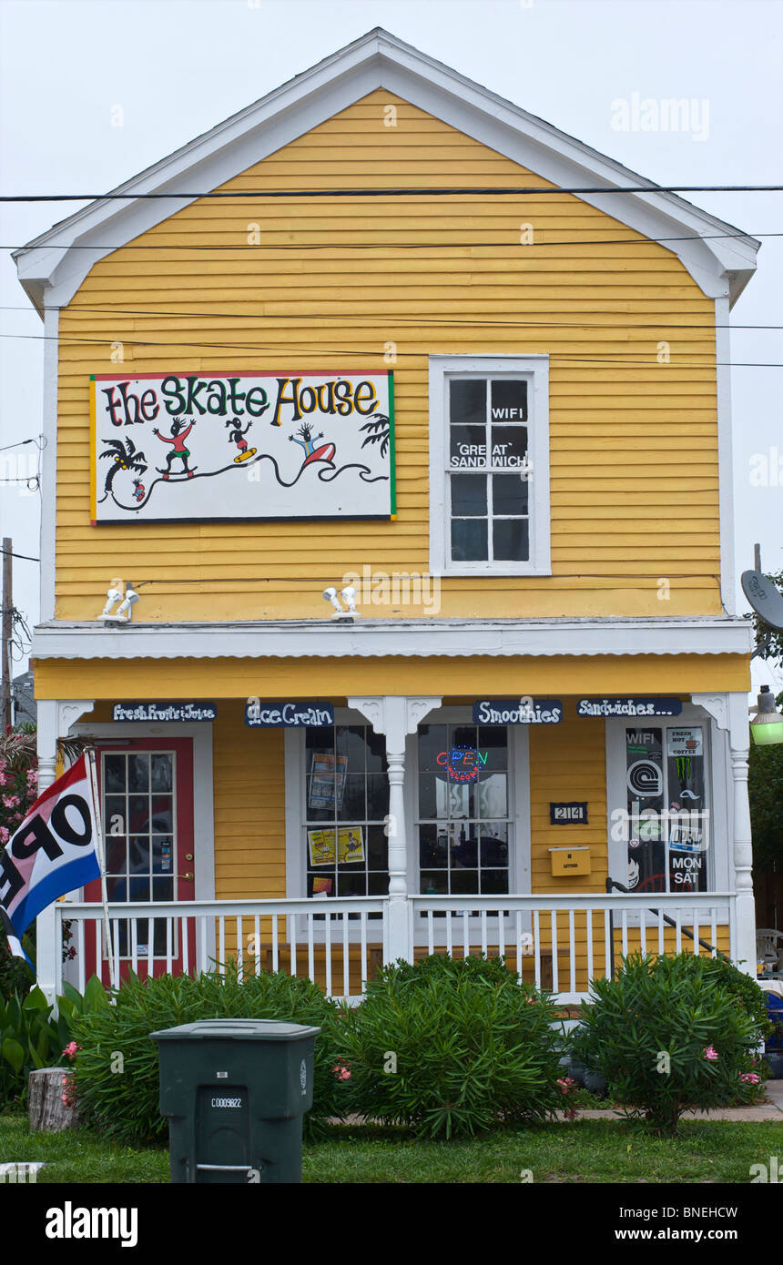 Trendy Skate house in downtown Galveston, Texas, USA Stock Photo Alamy