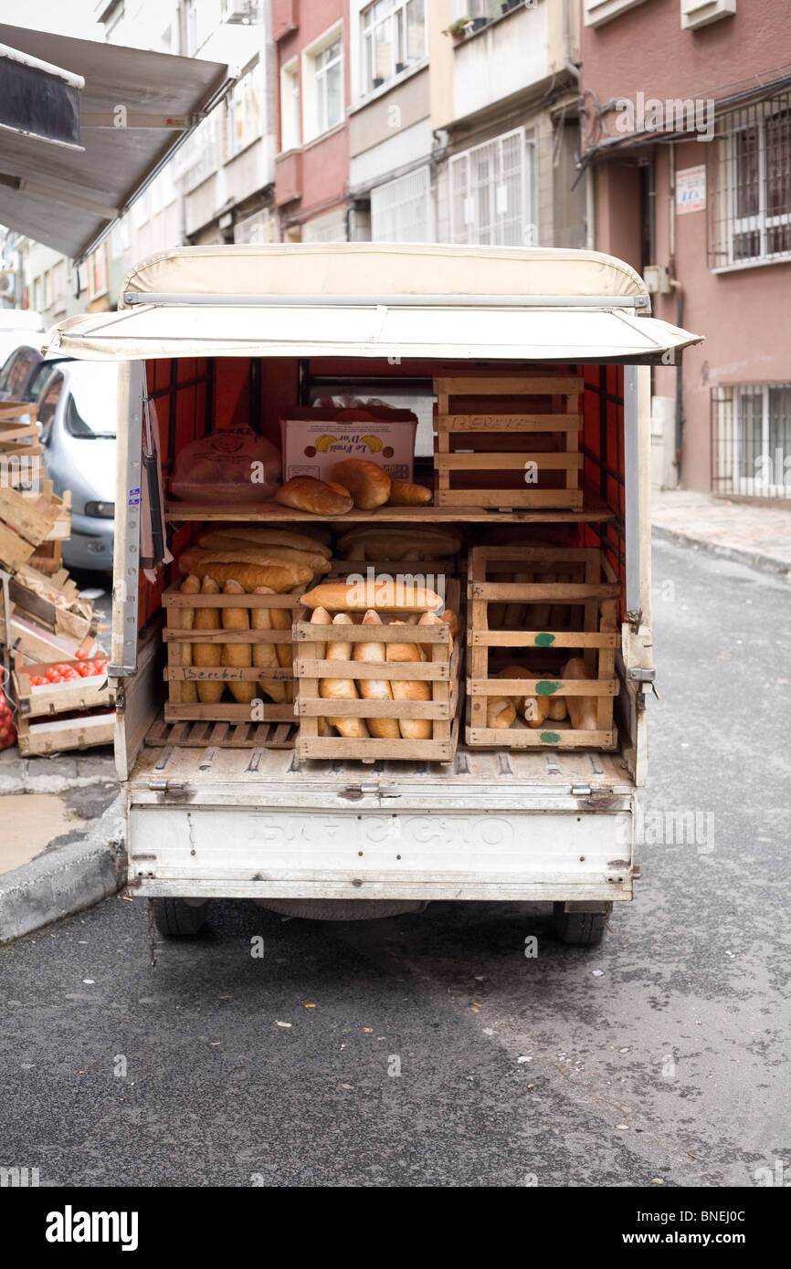 Bread delivery truck in Istanbul Turkey Stock Photo Alamy