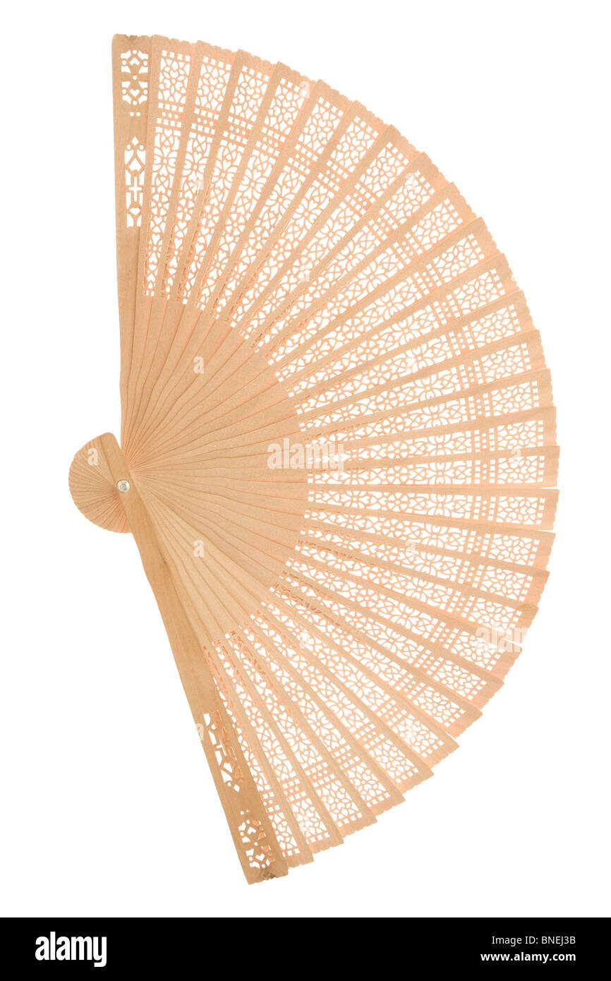 Wooden fan with ornament Stock Photo Alamy