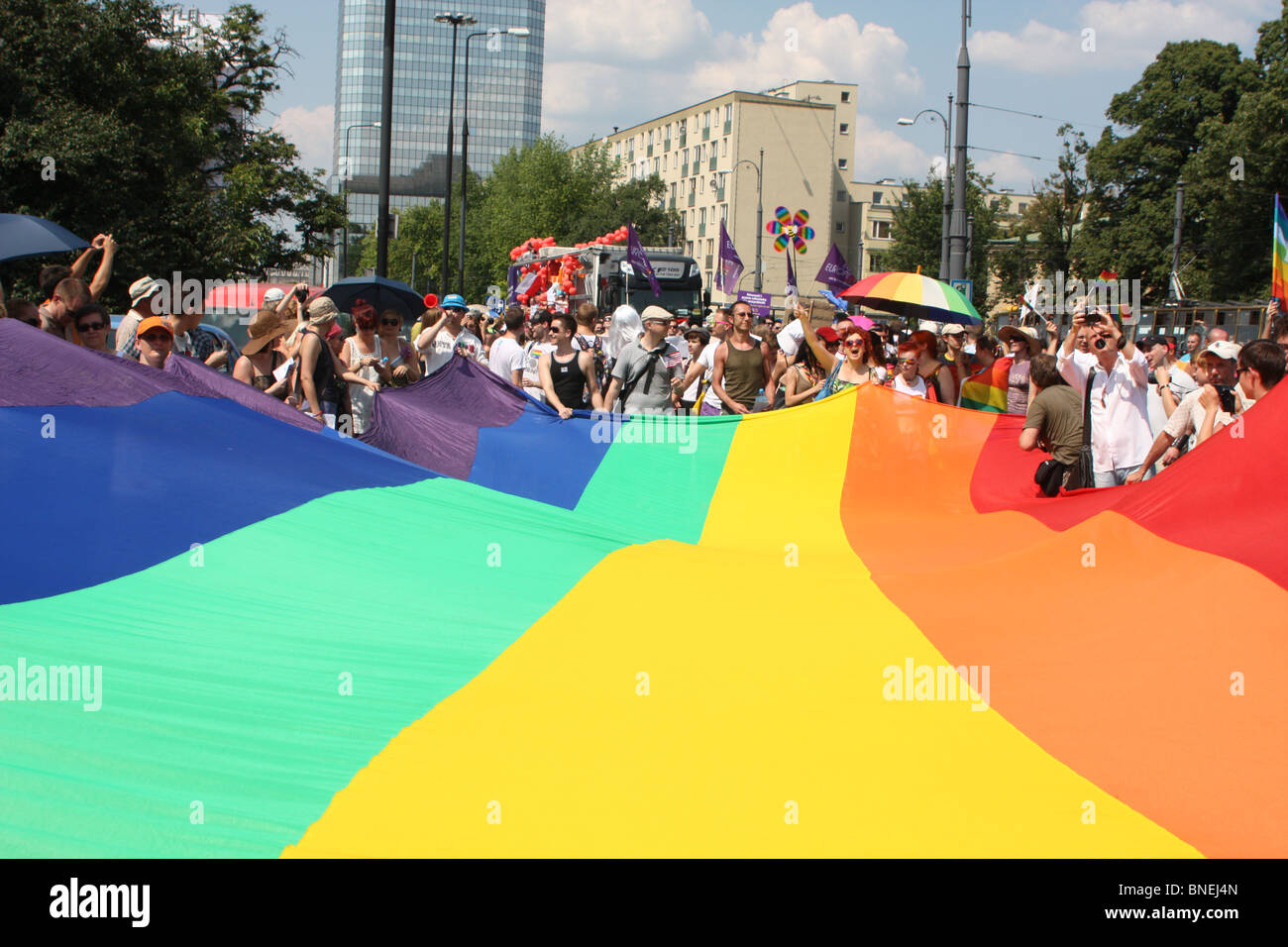 EuroPride Gay Parade in Warsaw, Poland Stock Photo