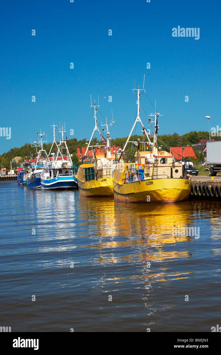 Leba - fishing boats in port, Baltic Sea, poland Stock Photo