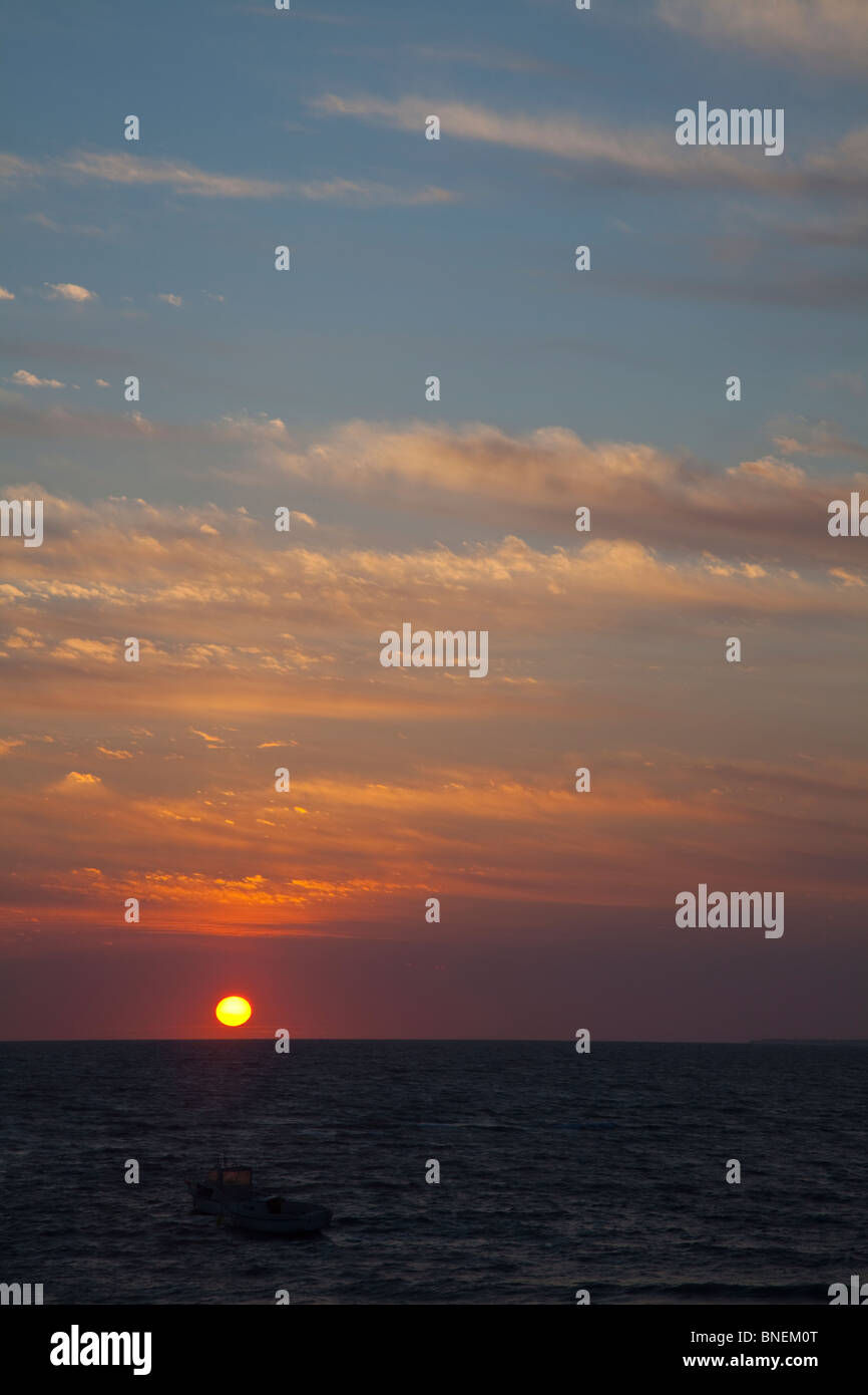 Sunset over the Atlantic Ocean from the French Coast Stock Photo - Alamy