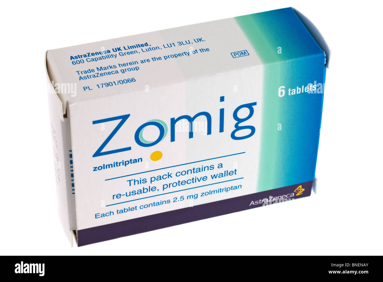 Box of Zomig 6 tablets with Zolmitriptan Stock Photo - Alamy