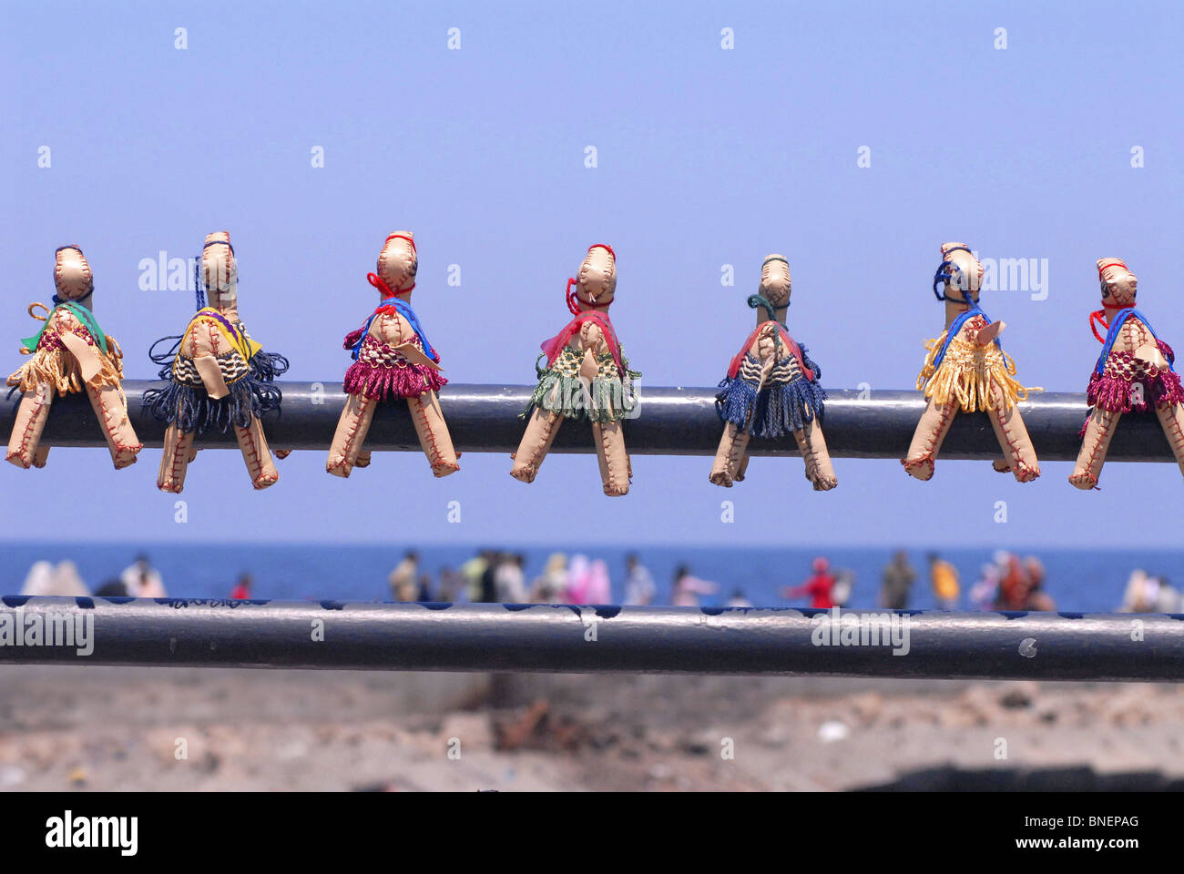 Egyptian diminutive souvenirs near the sea shore Stock Photo