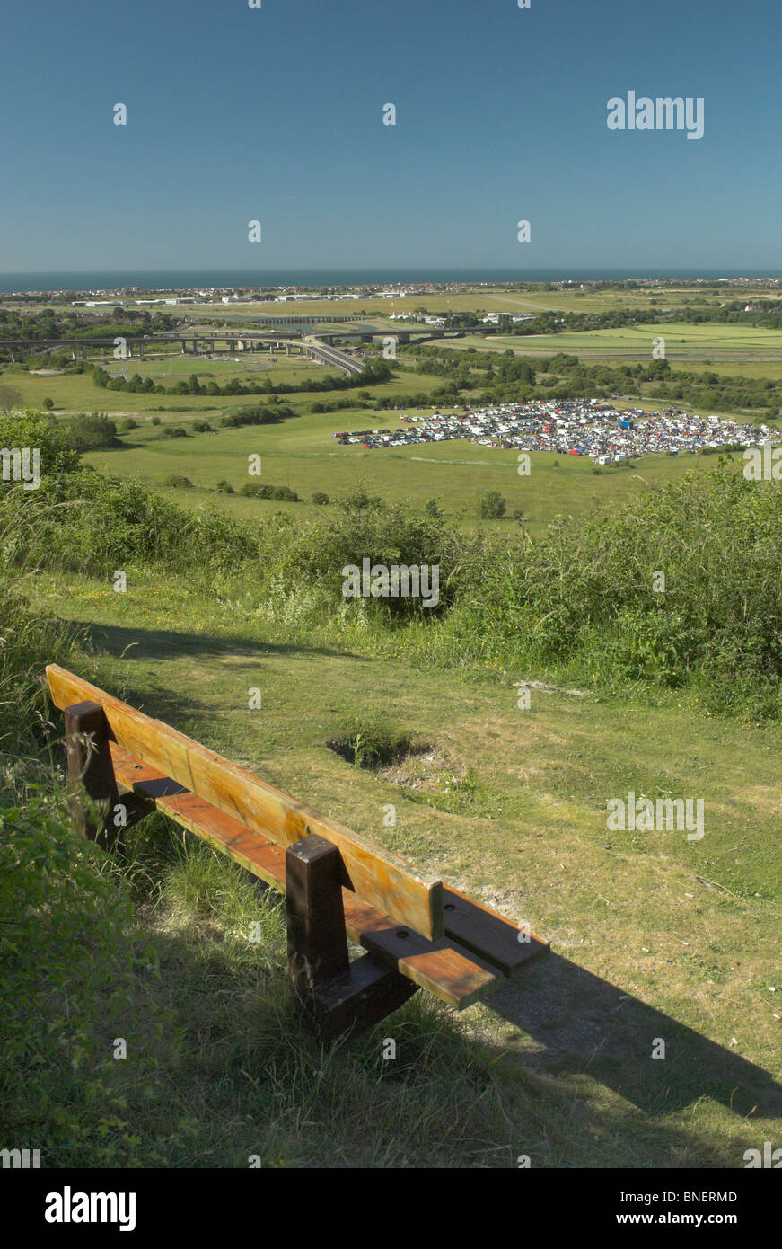The view from Mill Hill in the South Downs National Park north of Shoreham By Sea in West Sussex
