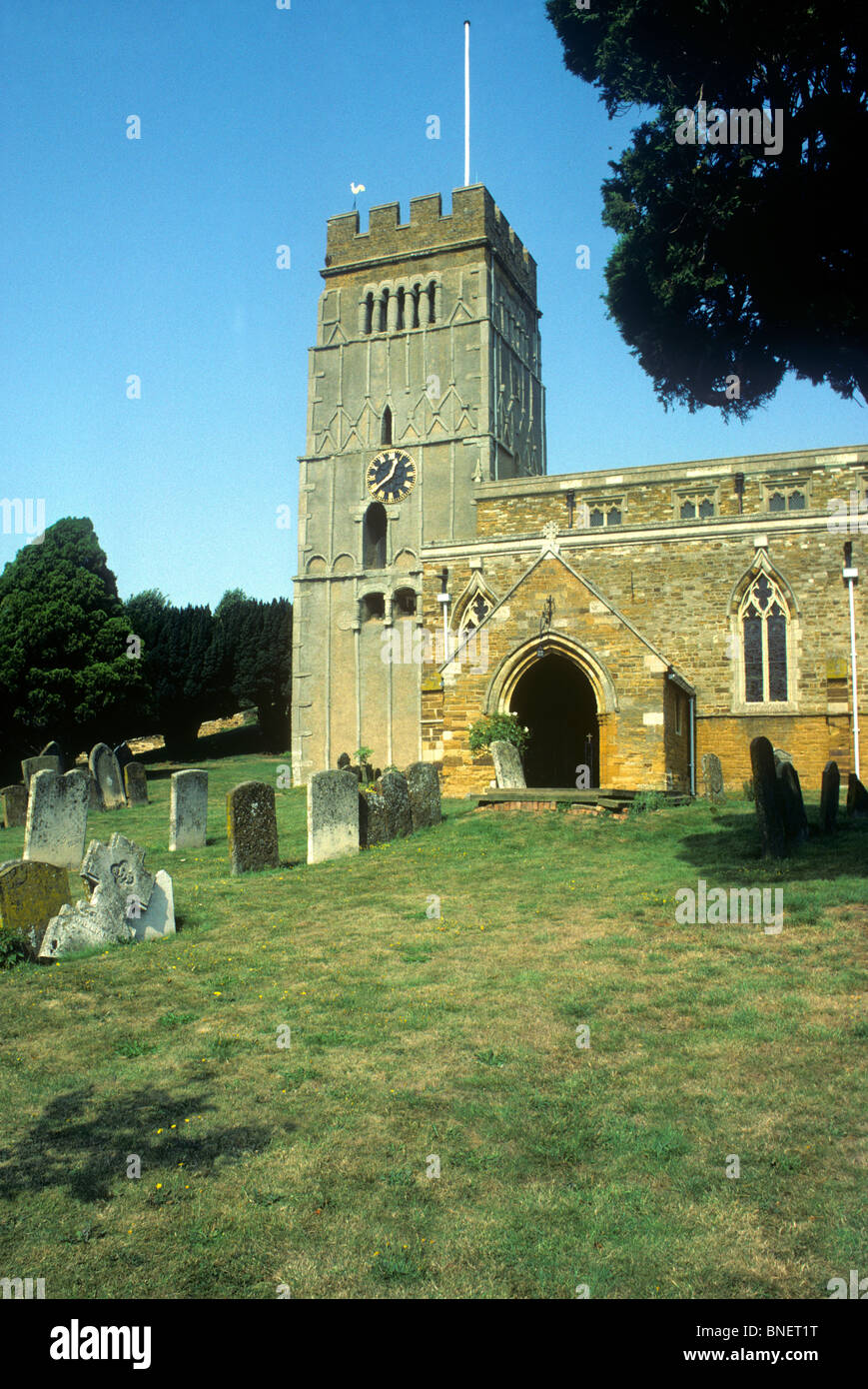 Earls Barton, Saxon church tower, Northamptonshire England UK English churches towers Stock Photo
