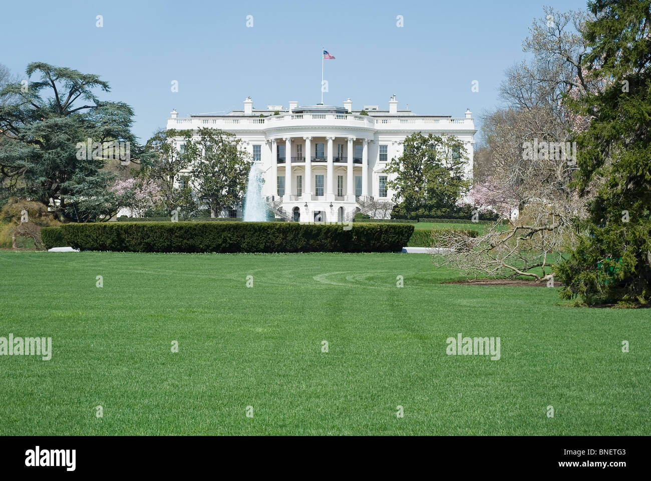 South Facade of the White House in Washington Stock Photo