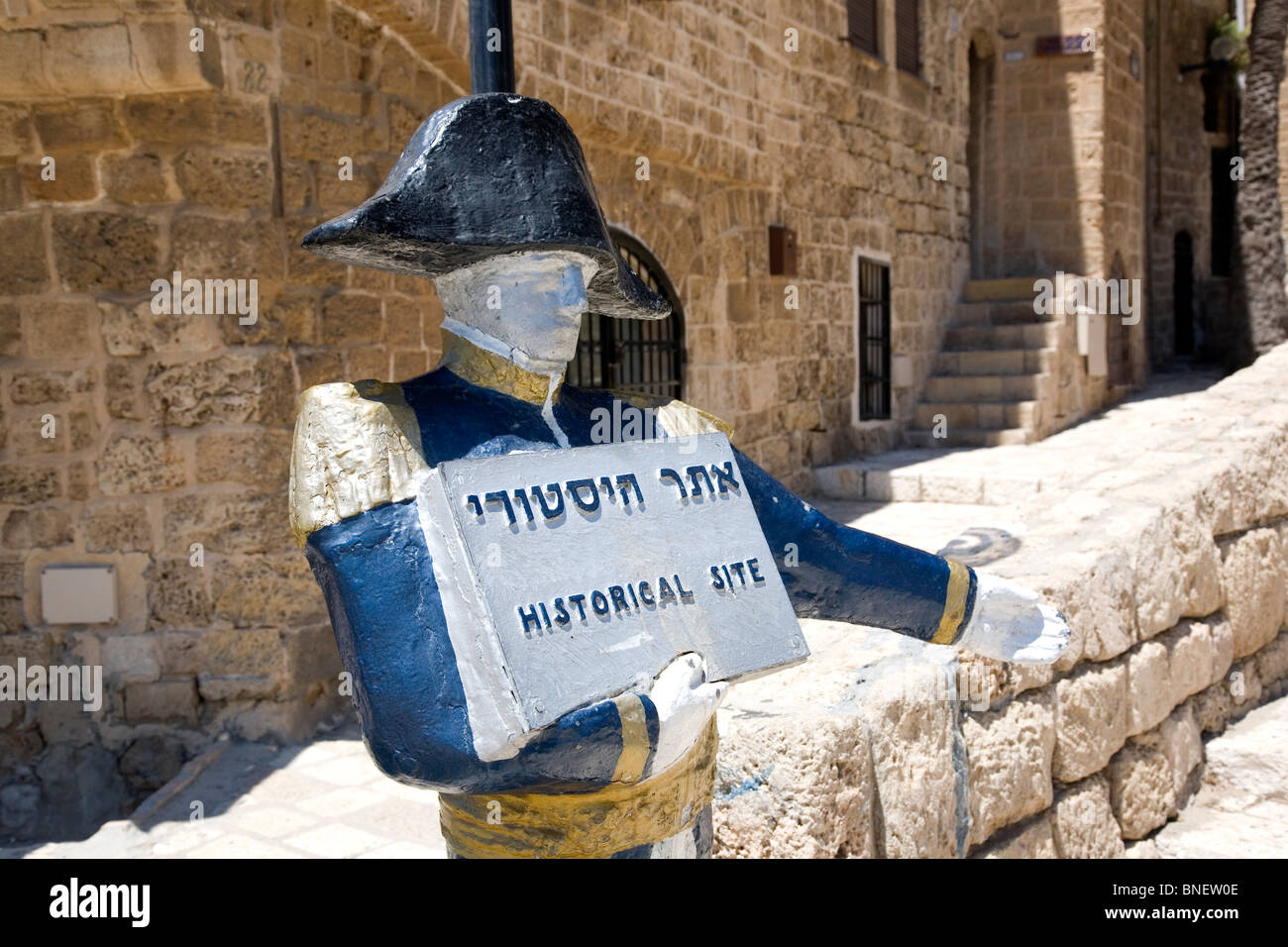 Napoleon statue , touristic sign in Old Jaffa - Tel Aviv , Israel Stock Photo