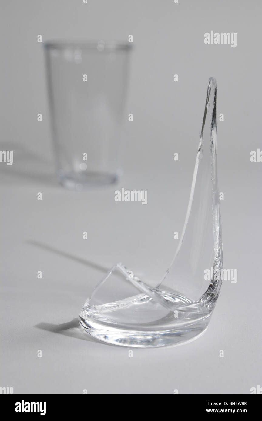 Pieces of a broken drinking glass Stock Photo Alamy