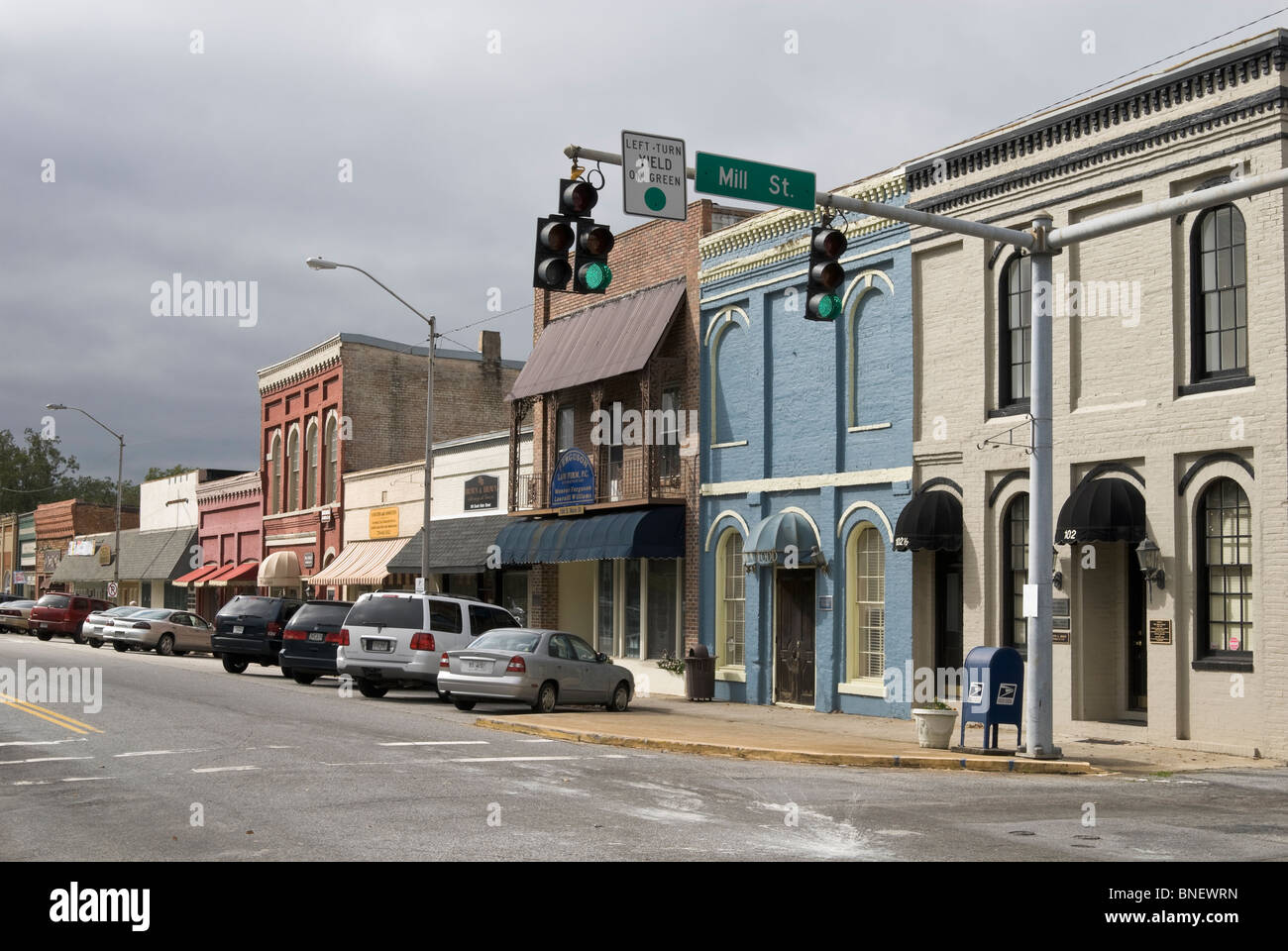 The main street and central business district of Jonesboro, Georgia, USA Stock Photo