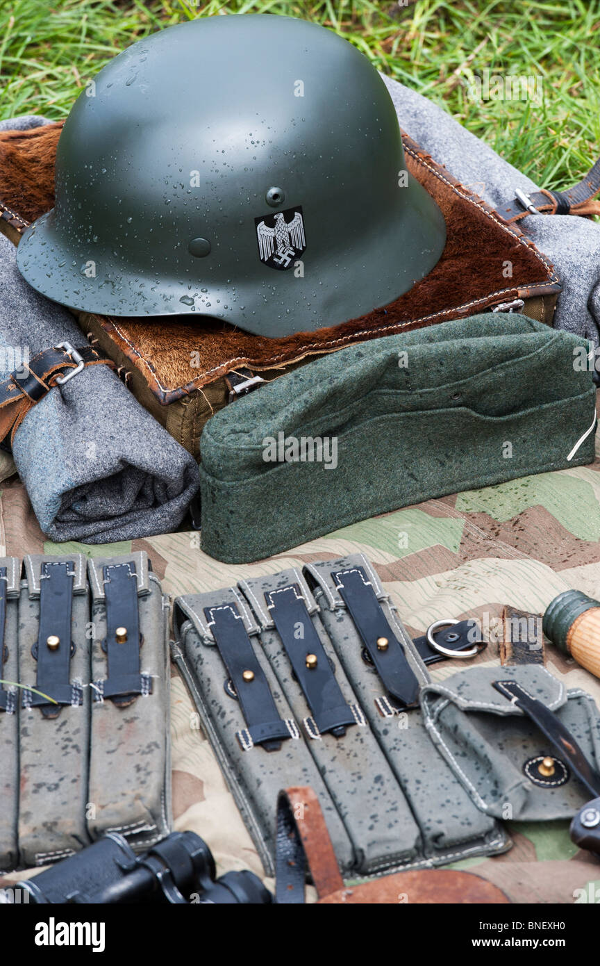 WW2 German army soldiers equipment Stock Photo