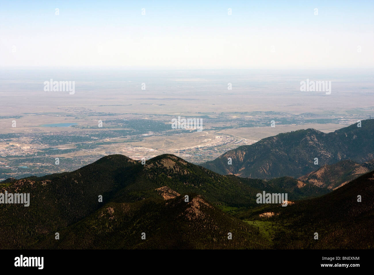 View from the top of pikes peak colorado Stock Photo
