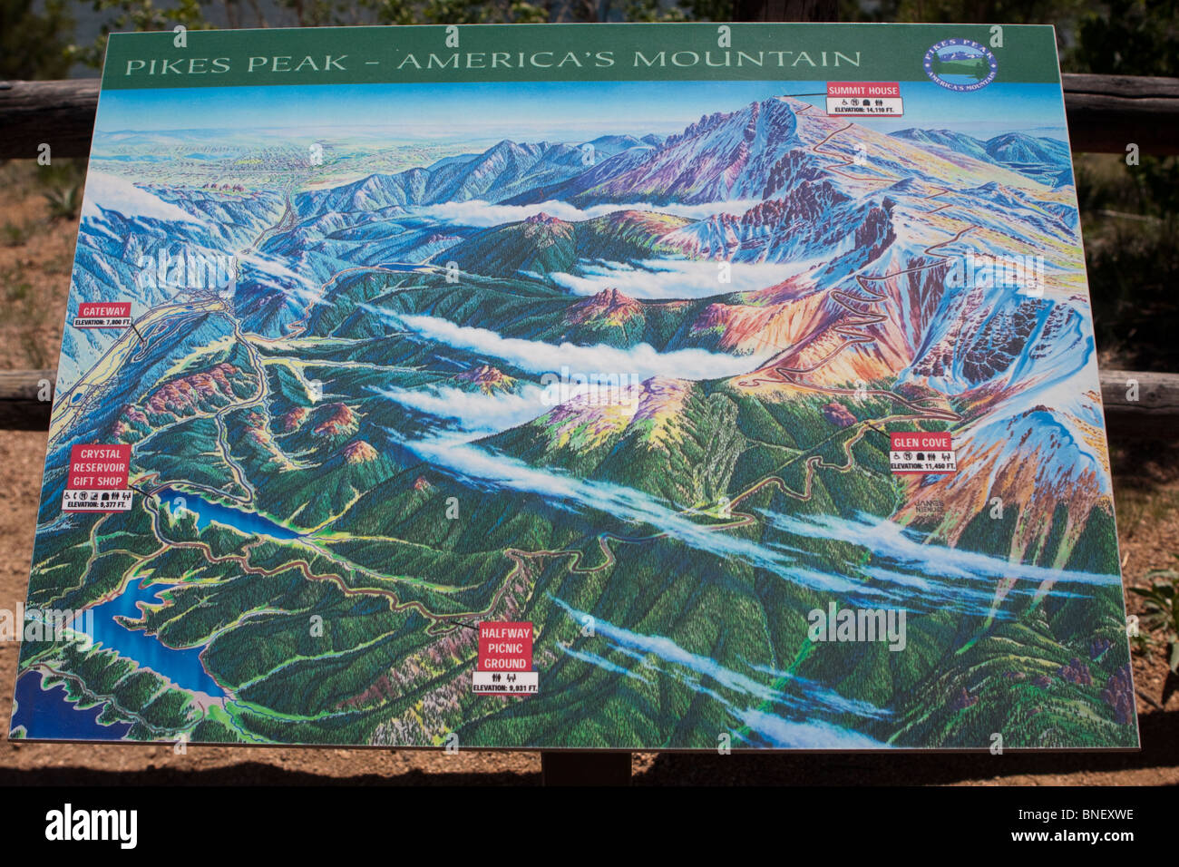 Pikes peak map colorado hires stock photography and images Alamy