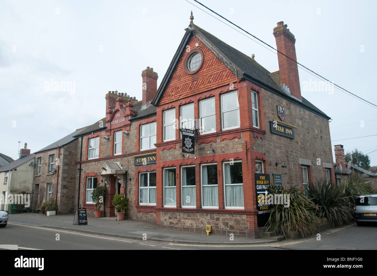 The Star Inn, well-known and award winning pub in Crowlas, Cornwall. Stock Photo