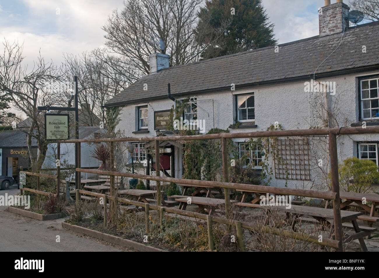 The Roseland Inn, Philleigh, Cornwall. Stock Photo