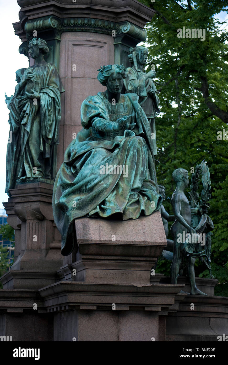 Part of the statue to William Ewart Gladstone (British Prime Minister) in Shandwick Place, Edinburgh, Scotland. Stock Photo