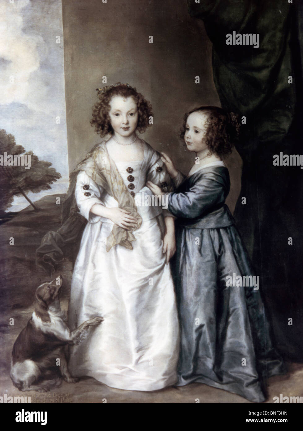 Portrait of Philadelphia and Elisabeth Warten by Anthon van Dyck, 1630s, 1599-1641 Stock Photo