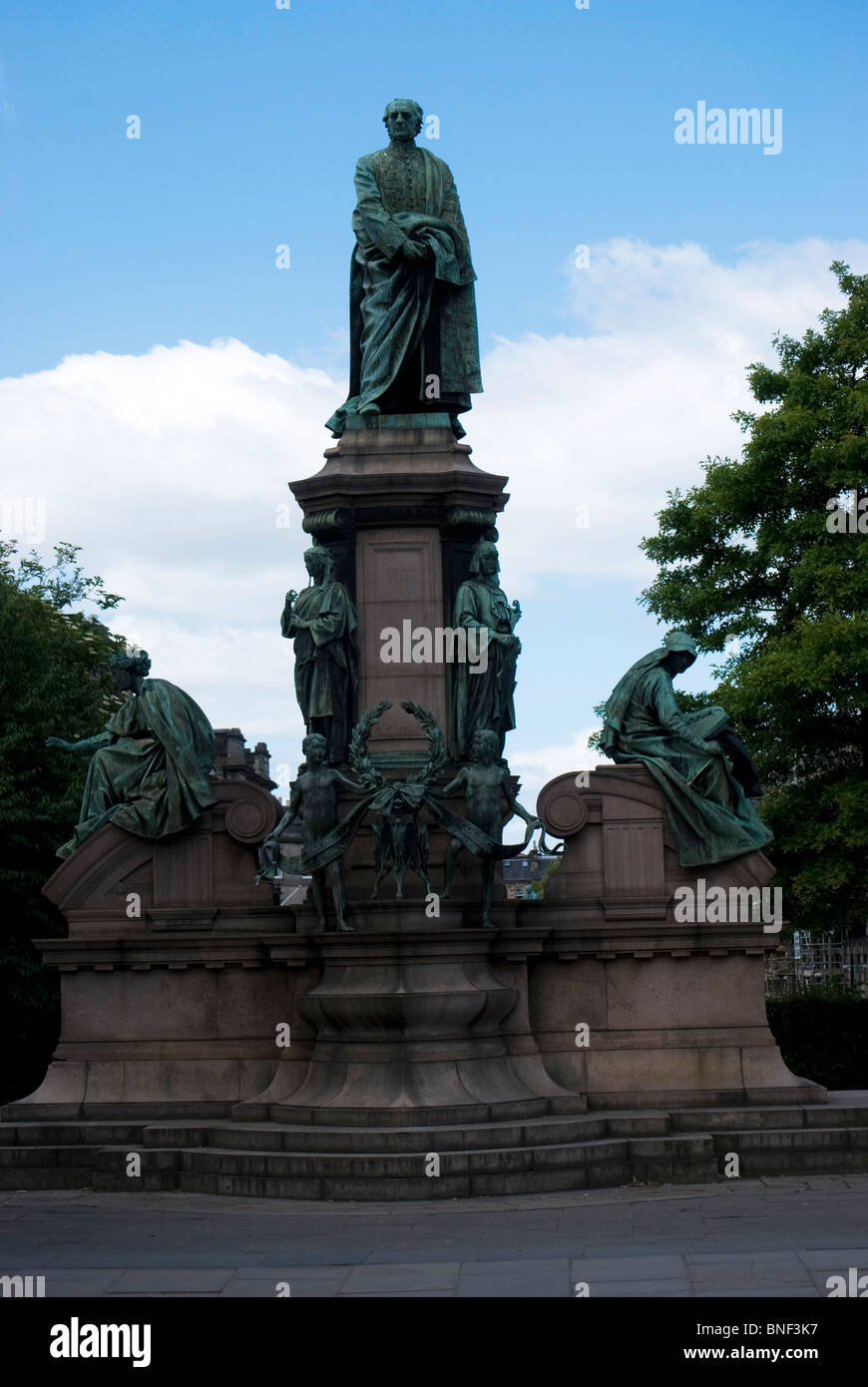 The statue to William Ewart Gladstone (British Prime Minister) in Shandwick Place, Edinburgh, Scotland. Stock Photo