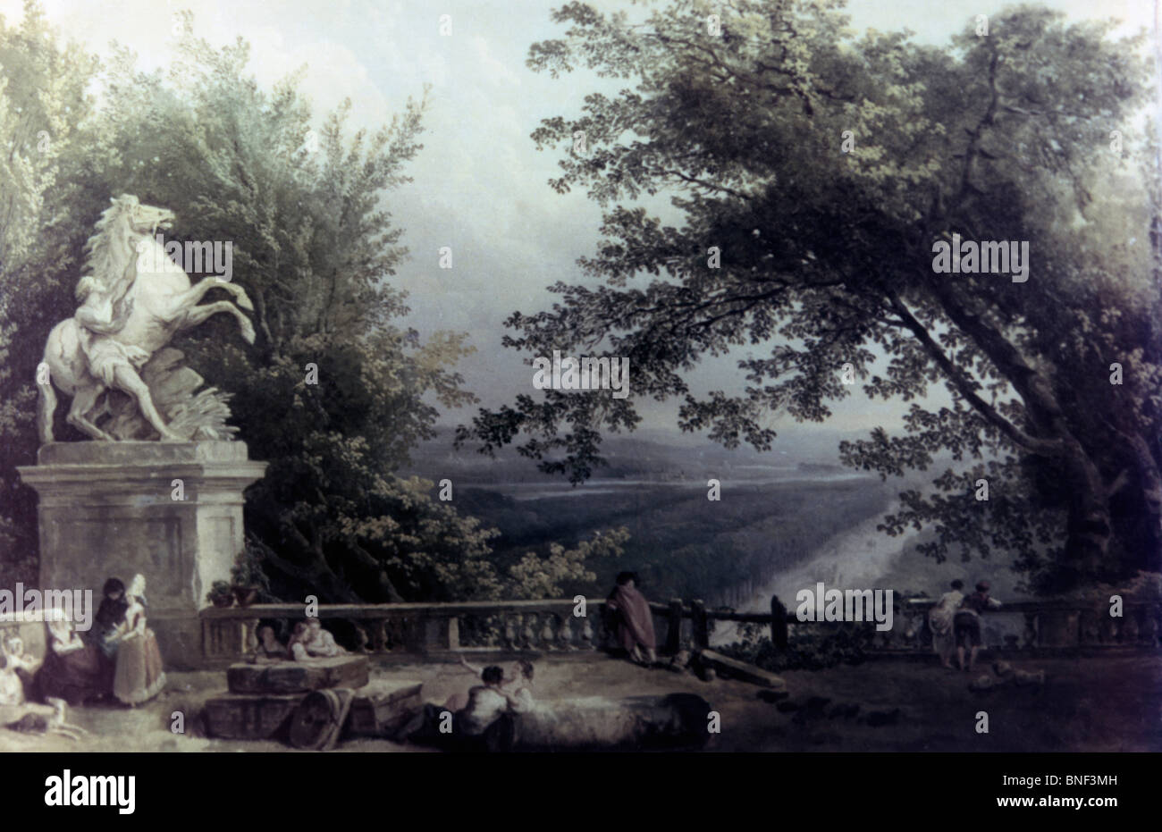 Ruins of Terrace in the Park by Hubert Robert, 1780s, 1733-1808 Stock Photo