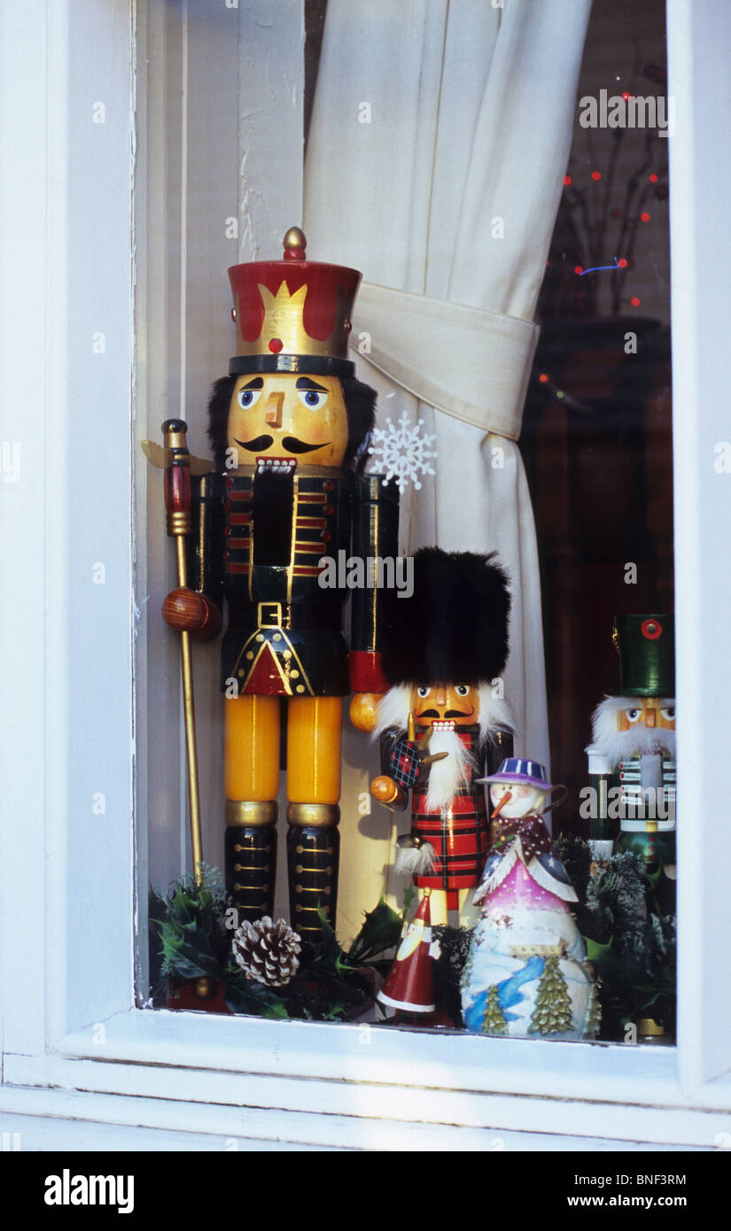 Holiday Nutcrackers Window Display High Resolution Stock Photography