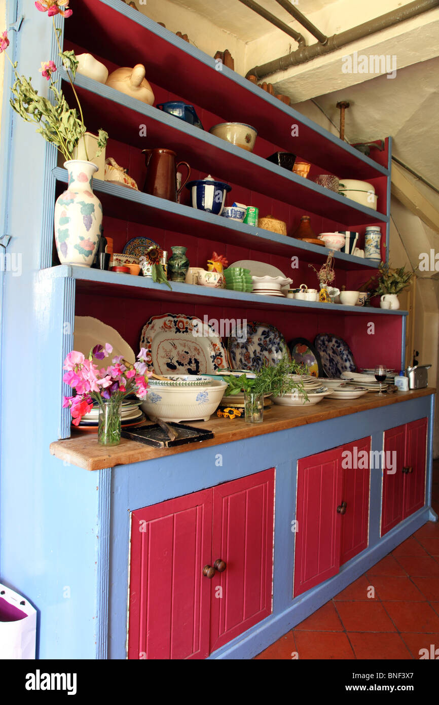 Irish dresser, Hilton Park, Irish stately home, Co. Monaghan Stock Photo