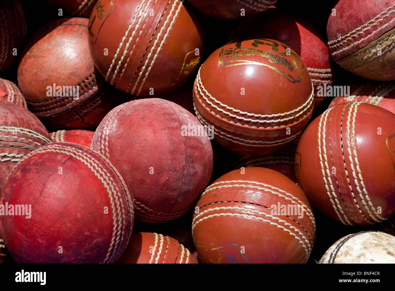 red cricket balls Stock Photo