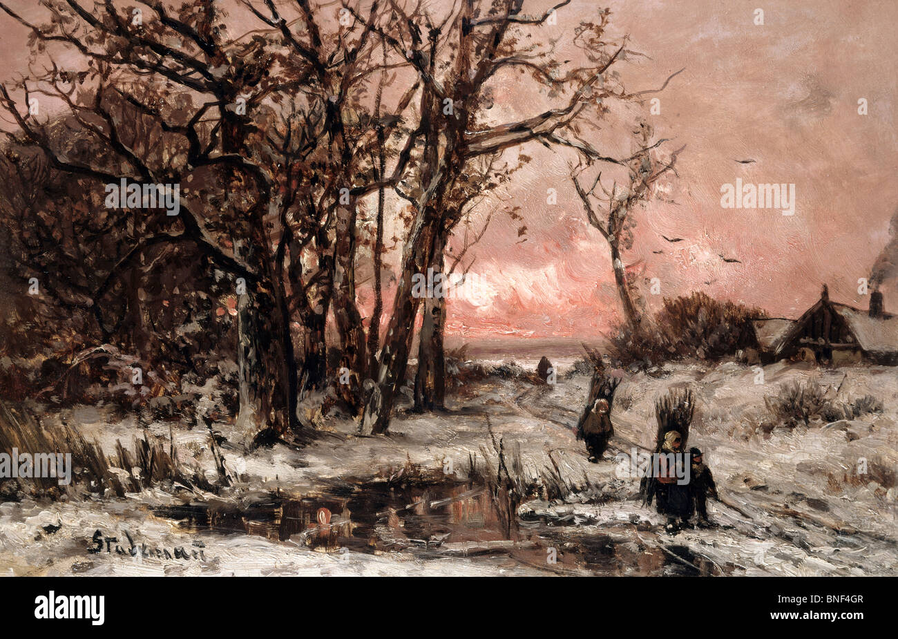 Winter Landscape by Adolf Stademann, 1824-1895 Stock Photo - Alamy