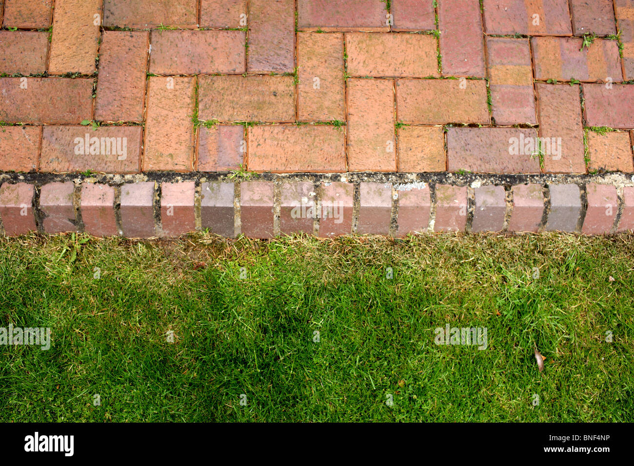 Block Paving and Grass Stock Photo Alamy