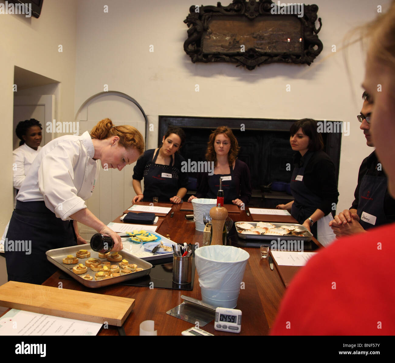 Hazel Mc Fadden holds cookery class, Kitchen in the Castle, Howth Castle, Ireland Stock Photo