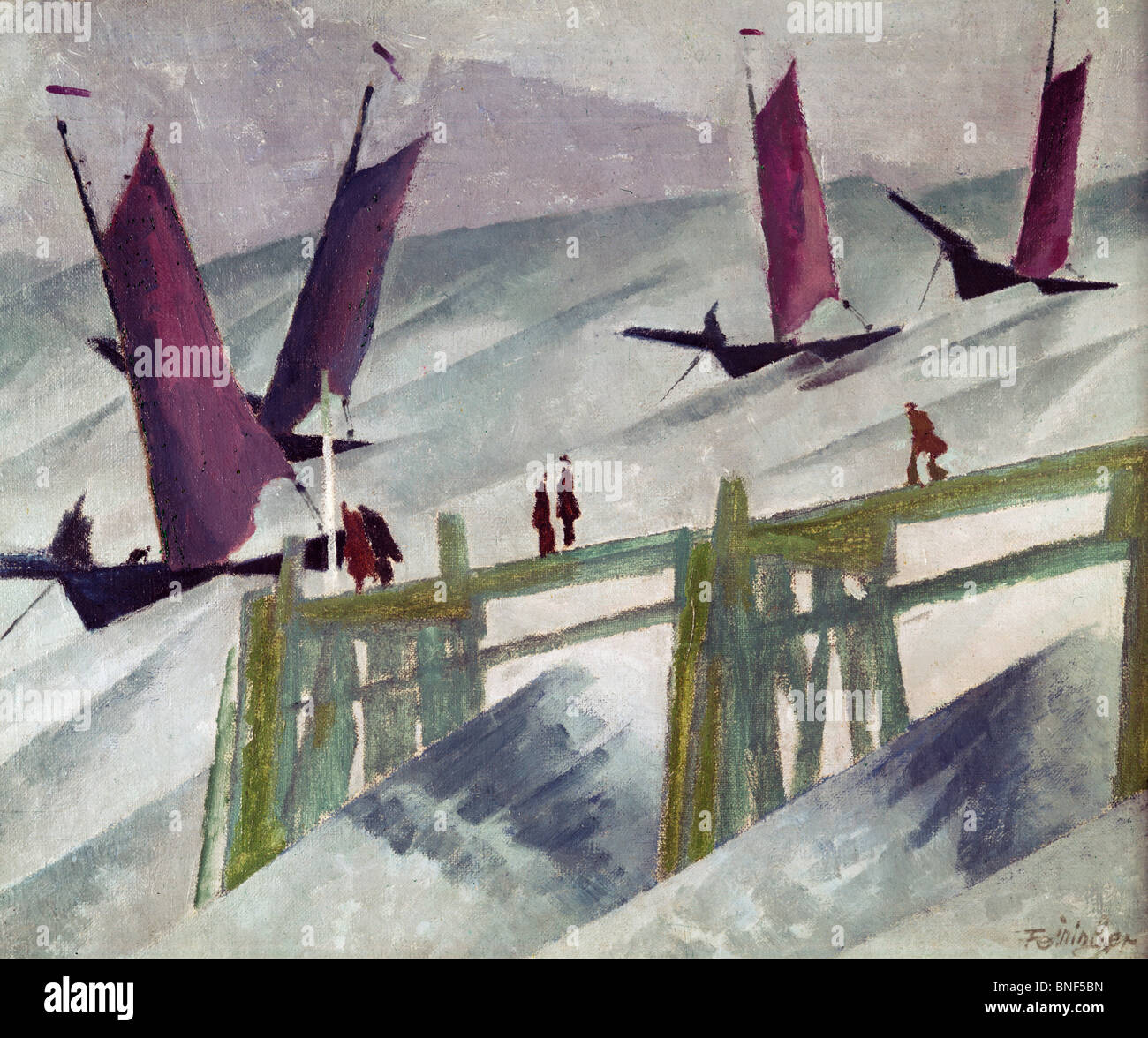 Fischer flotte in Dunung,  by Lyonel Feininger,  1912,  (1871-1956),  Germany,  Hannover,  Sprengel Museum Stock Photo